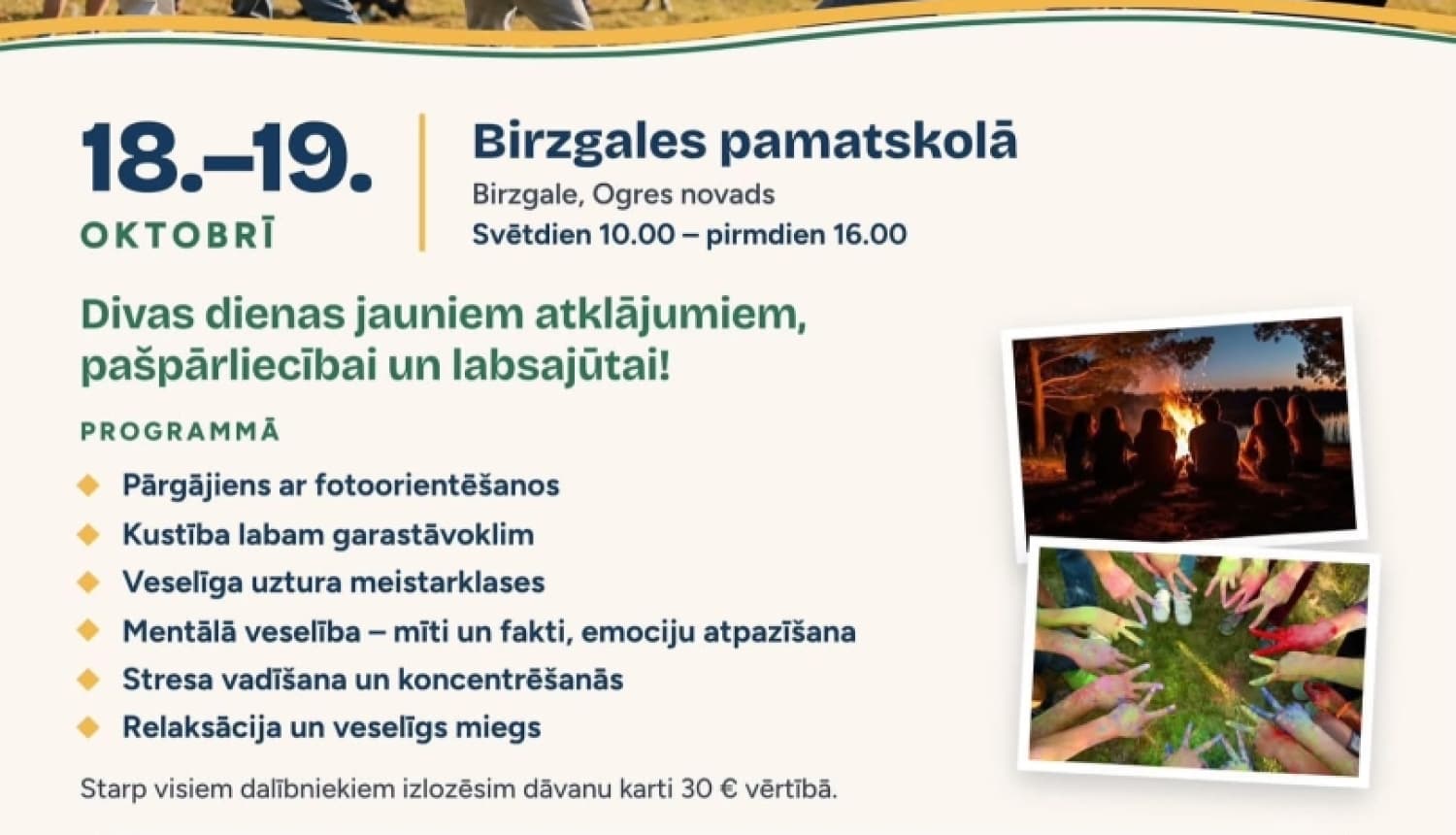 OVeselība diennakts jauniešu nometne “Esi brīvs!” Birzgalē