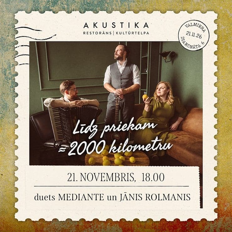 Duets MEDIANTE un Jānis Rolmanis 🍋 Līdz priekam ≈ 2000 kilometru 🍋 kultūrtelpā AKUSTIKA, Valmierā