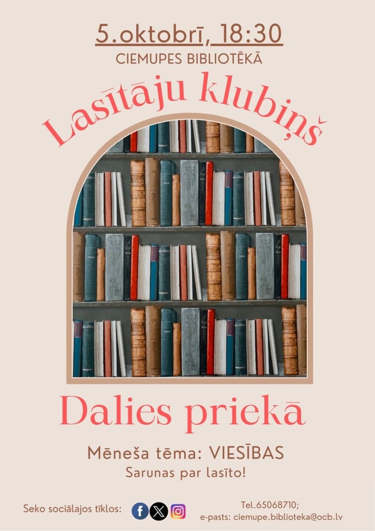 Lasītāju klubiņa “Dalies priekā” tikšanās Ciemupē