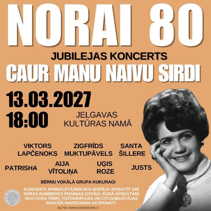 NORAI 80 – jubilejas koncerts “Caur manu naivu sirdi”