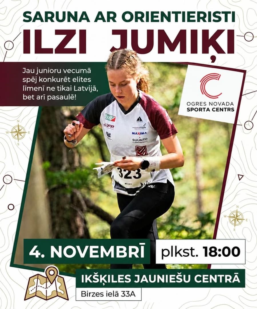 Sarunu ar orientieristi Ilzi Jumiķi Ikšķilē