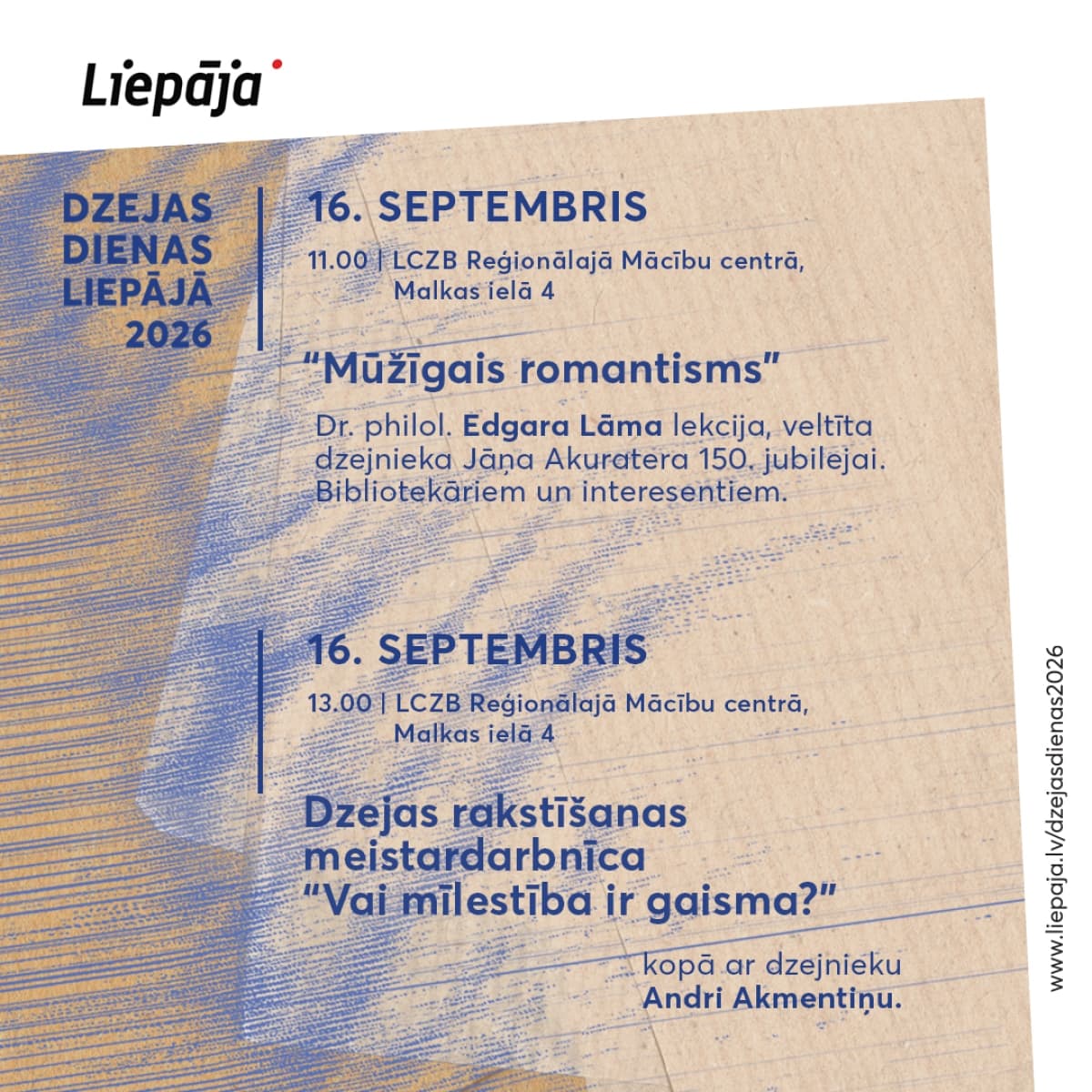 Dzejas dienās lekcija par Jāni Akurateru "Mūžīgais romantisms"