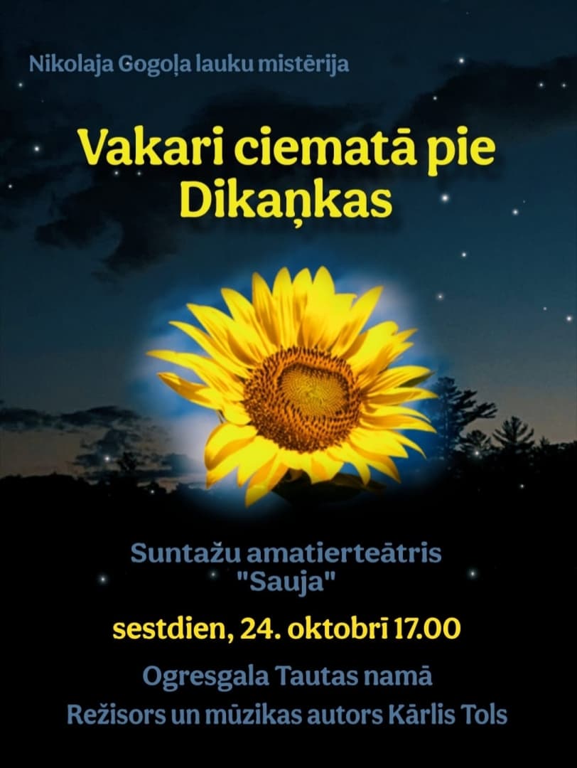 Suntažu amatierteātra izrāde “Vakari ciematā pie Dikaņkas” Ogresgalā