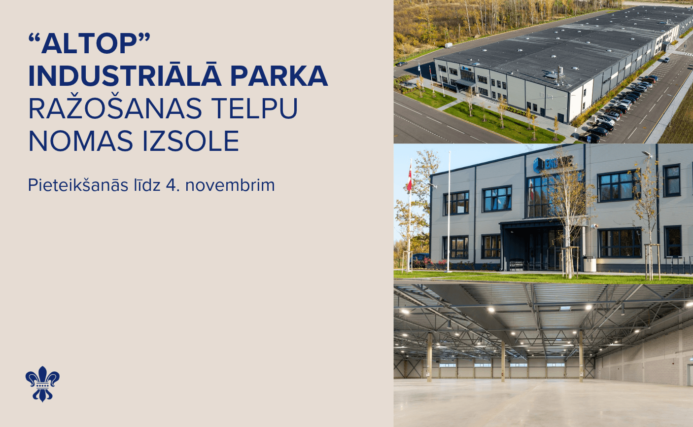 “ALTOP” industriālā parka ražošanas telpu nomas izsole