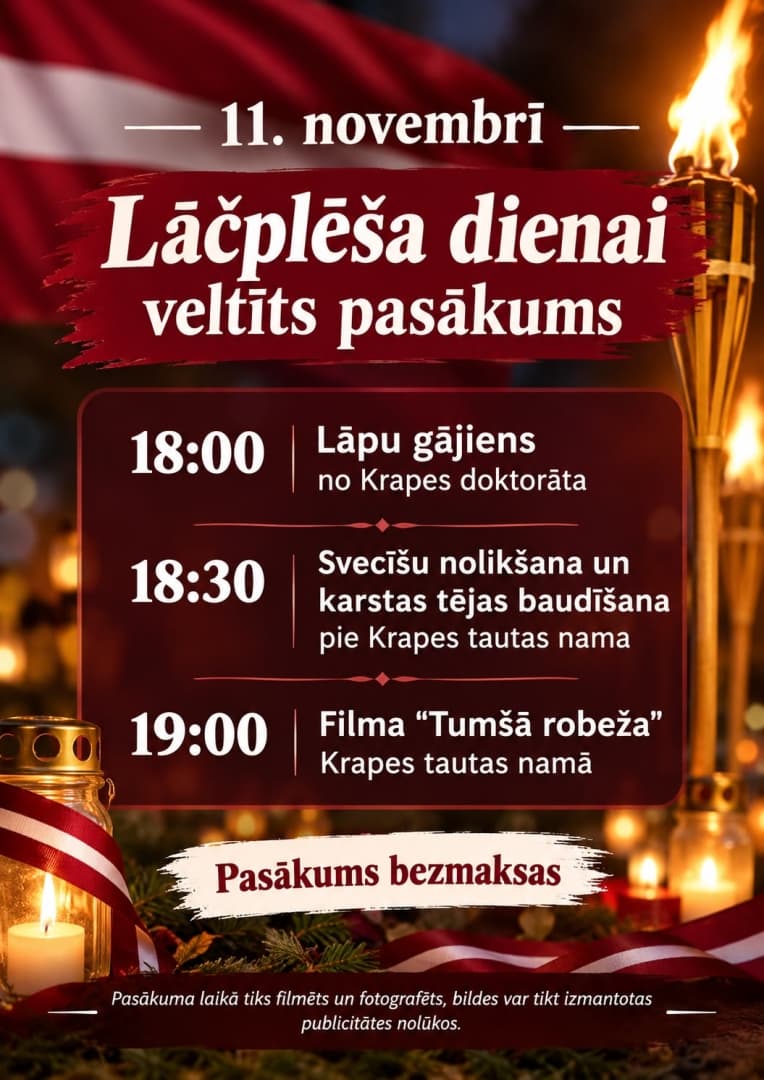 Lāčplēša dienas pasākumi Krapē