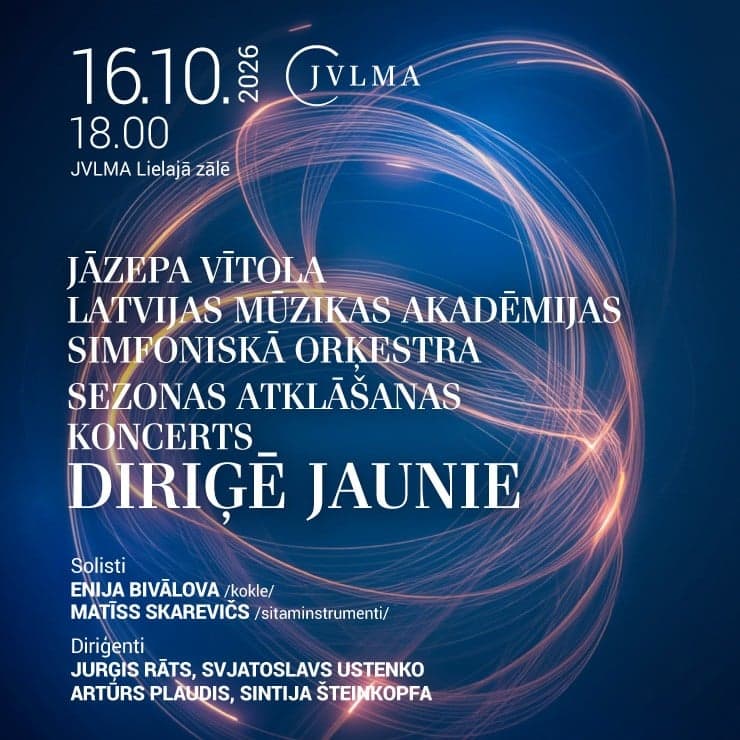 Jāzepa Vītola Latvijas Mūzikas akadēmijas simfoniskā orķestra sezonas atklāšanas koncerts “Diriģē jaunie”