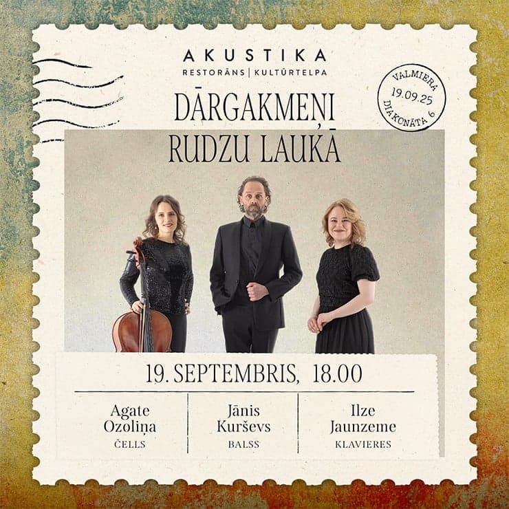 DĀRGAKMEŅI RUDZU LAUKĀ | Tenor Jānis Kurševs. Pianist Ilze Jaunzeme. Cellist Agate Ozoliņa