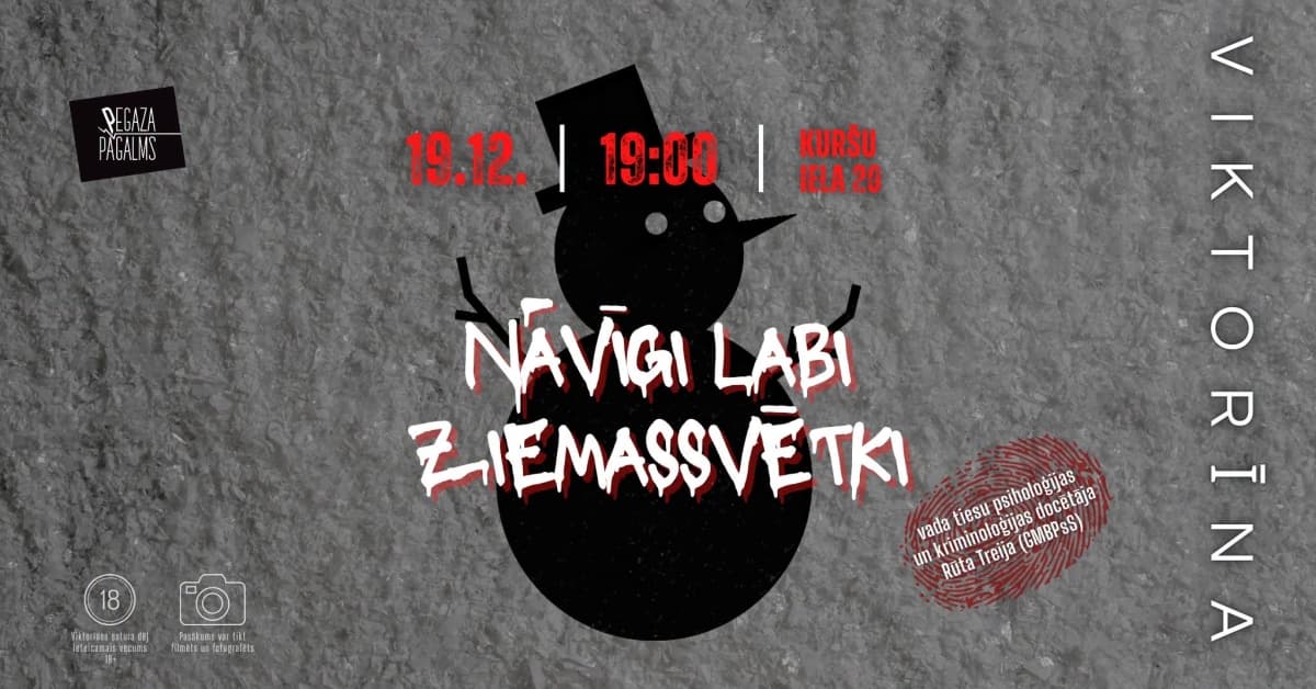 NĀVĪGI LABI ZIEMASSVĒTKI. Krimināli laba viktorīna ar Rūtu Treiju