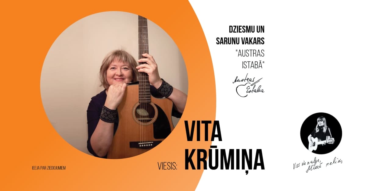 Vita Krūmiņa dziesmu un sarunu vakarā "Austras istabā"