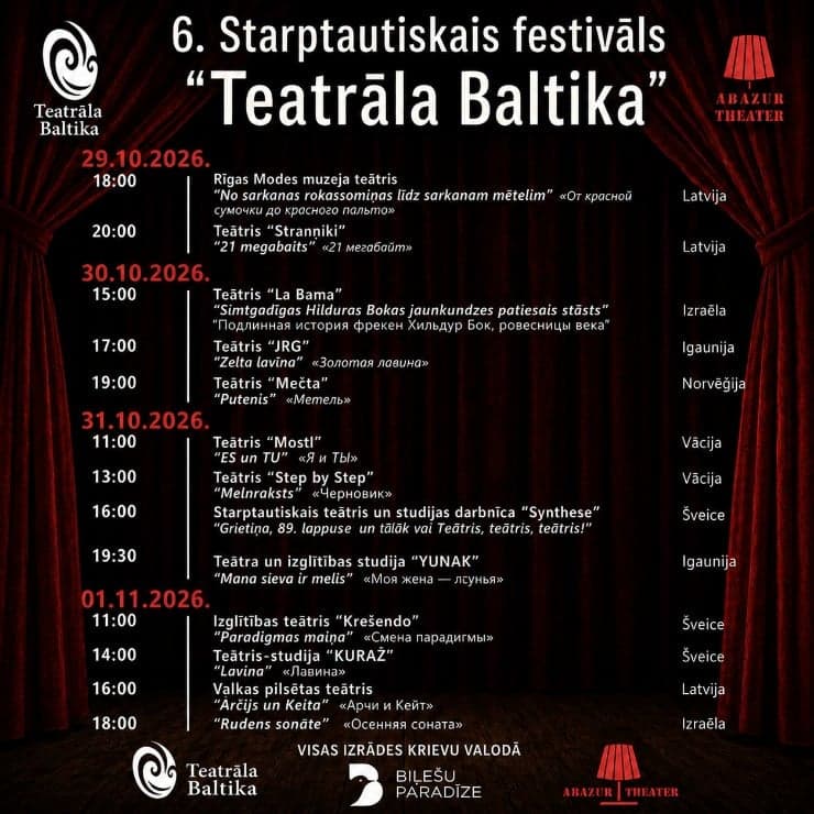 ABONEMENTS: 6. Starptautiskais festivāls "Teatrāla Baltika"