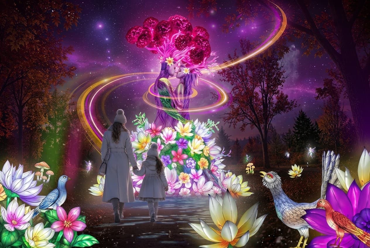 Gaismas festivāls "Maģija Botāniskajā dārzā"