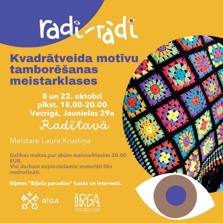 Kvadrātveida motīvu tamborēšanas meistarklase (8.10 un 22.10.)
