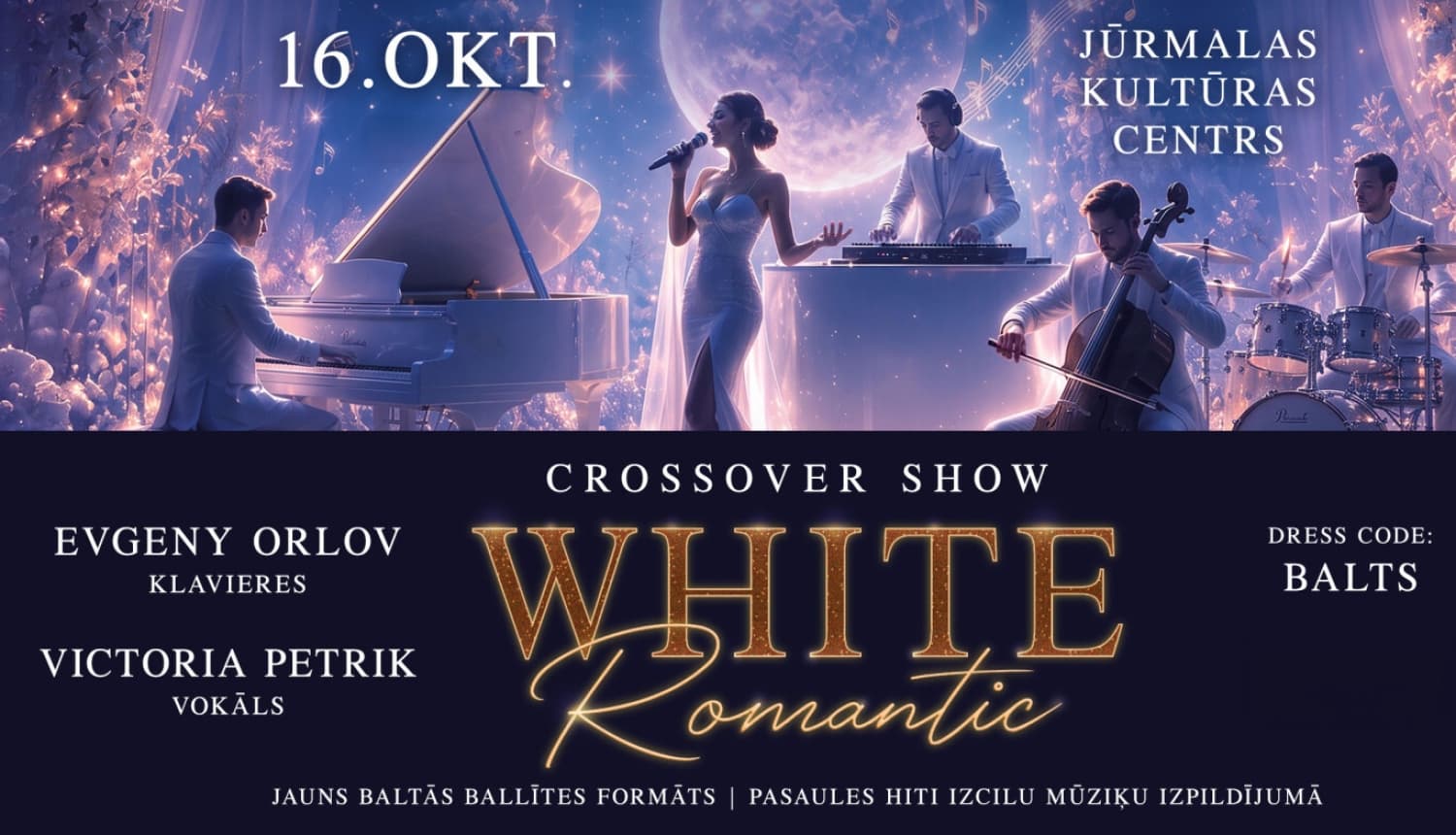 Muzikāls krosovers šovs sveču gaismā — “White Romantic”
