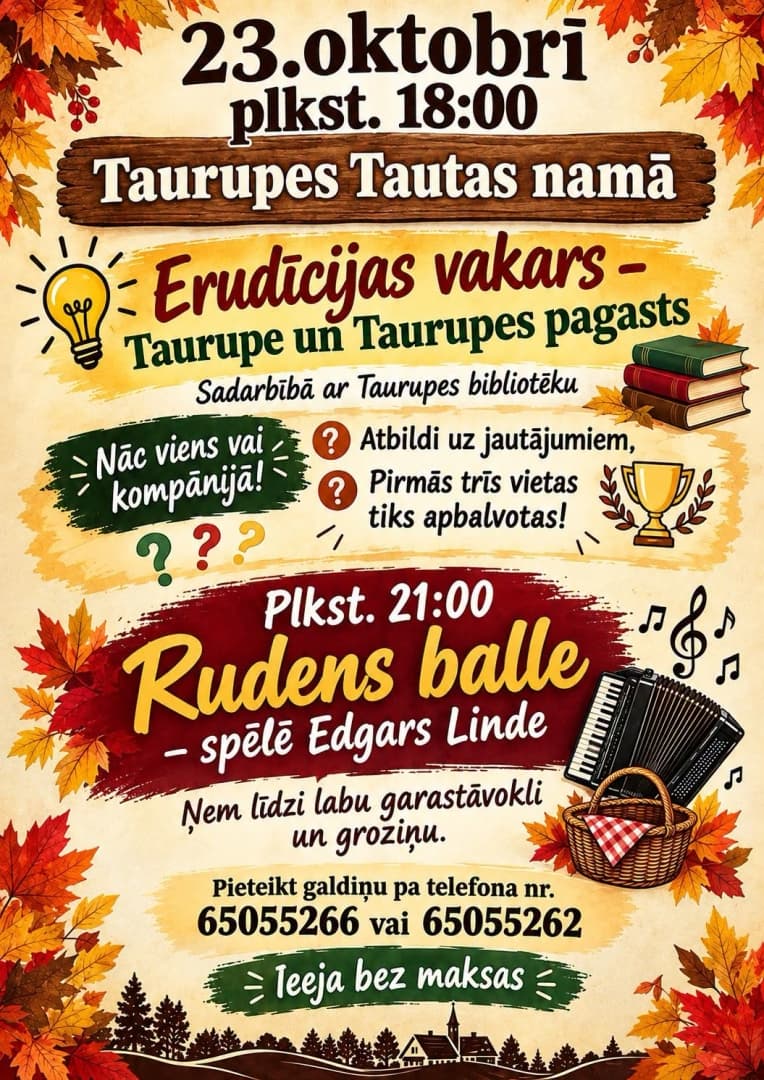 Erudīcijas vakars un balle Taurupē