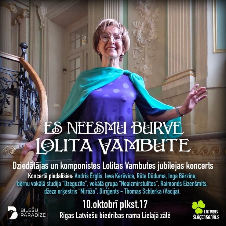 Leģendārās dziedātājas un komponistes Lolitas Vambutes jubilejas koncerts “Es neesmu burve”