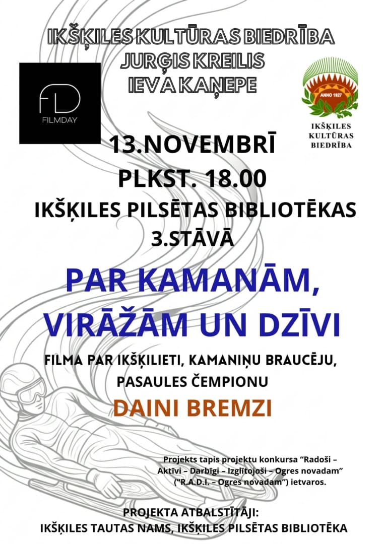 Dokumentālā īsfilma “Par kamanām, virāžām un dzīvi” – stāsts par ikšķilieti Daini Bremzi Ikšķilē